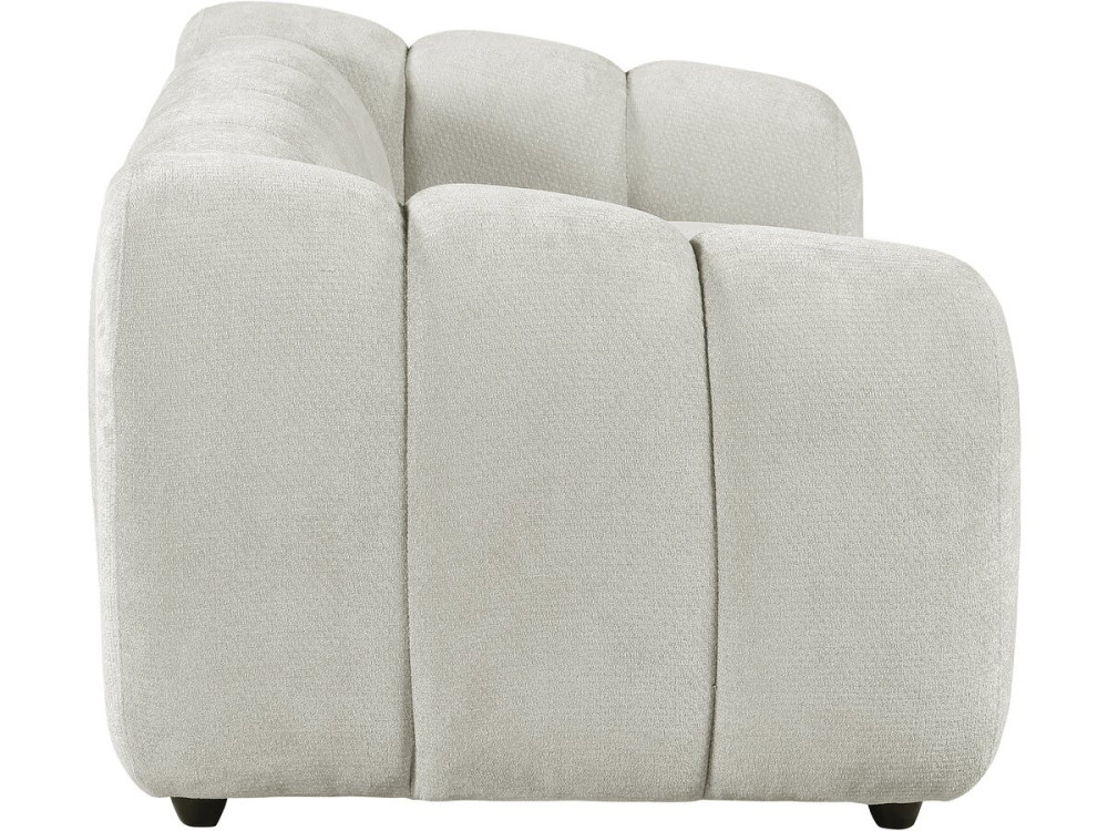 Canapé droit style bubble en tissu "Courcelles" - 3 places - Beige