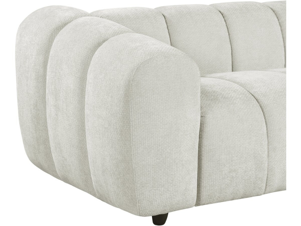 Canapé droit style bubble en tissu "Courcelles" - 3 places - Beige
