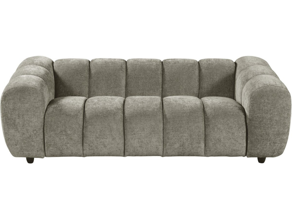 Canapé droit style bubble en tissu "Courcelles" - 3 places - Marron