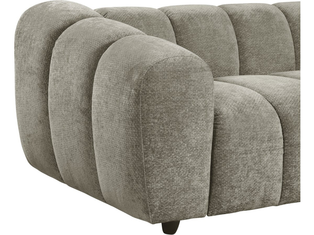 Canapé droit style bubble en tissu "Courcelles" - 3 places - Marron