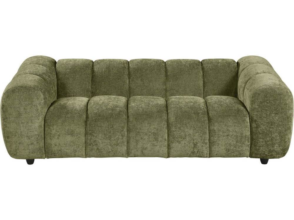 Canapé droit style bubble en tissu "Courcelles" - 3 places - Vert