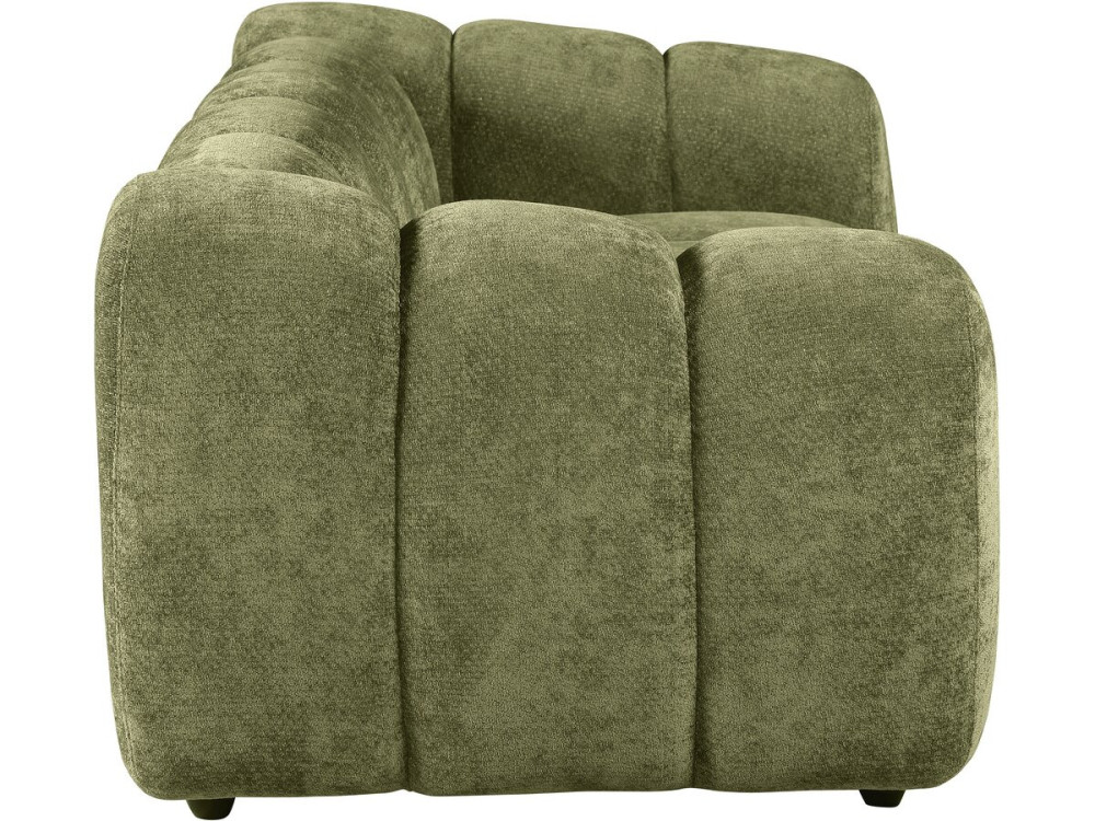 Canapé droit style bubble en tissu "Courcelles" - 3 places - Vert