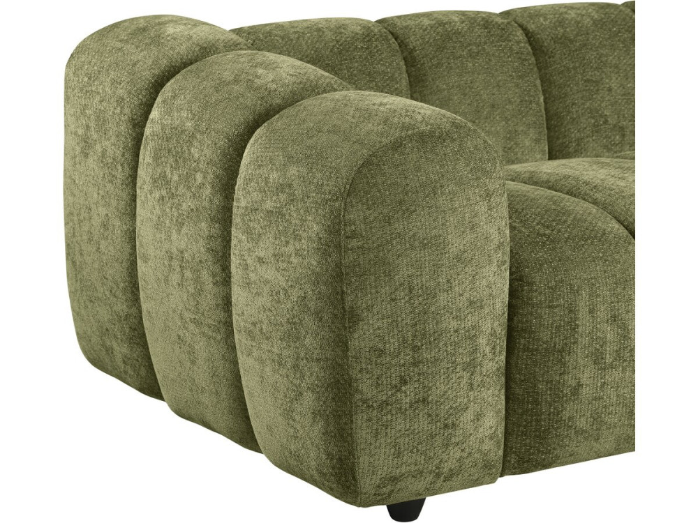 Canapé droit style bubble en tissu "Courcelles" - 3 places - Vert