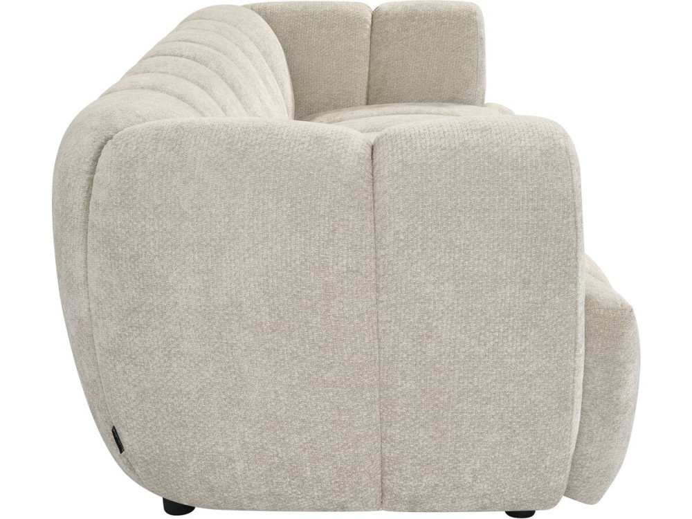 Canapé droit style bubble en tissu "Malakoff" - 3 places - Beige