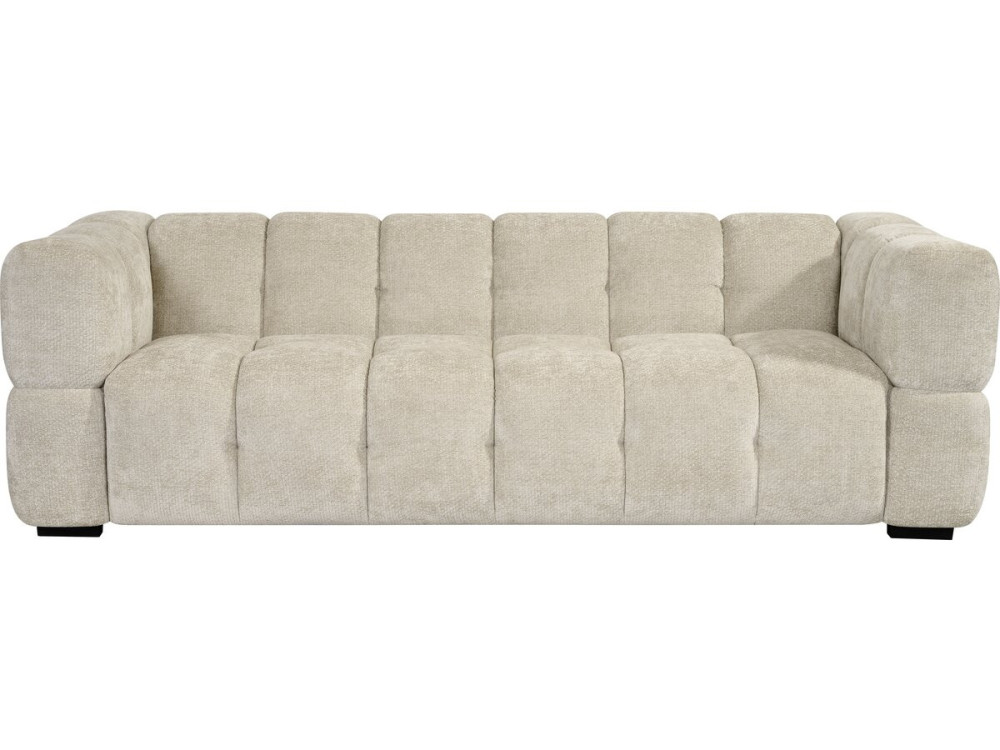 Canapé droit style bubble en tissu "Spontini" - 3 places - Beige