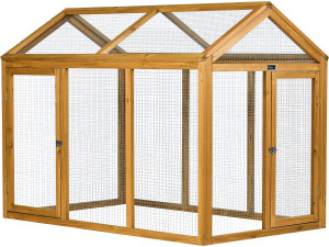 Enclos extension en bois pour poulailler "Coco" - 6 poules - Marron