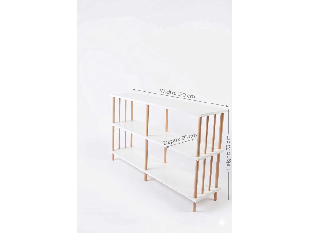 Buffet en bois " Peka219 " - 120 x 73 x 30 cm - Blanc