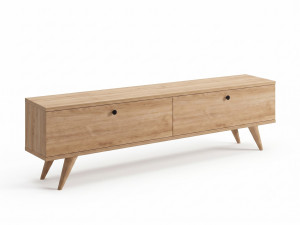 Meuble TV en bois " Paris " - 160 x 25 x 40 cm - Chêne Saphir