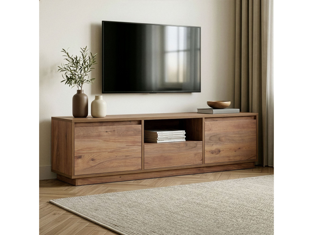 Meuble TV en bois " Vanguard " - 160 x 30 x 42 cm - Pin Atlantique