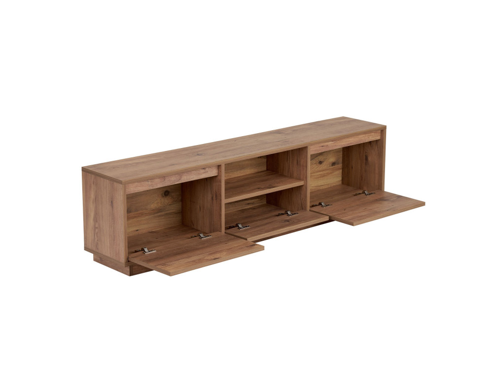 Meuble TV en bois " Vanguard " - 160 x 30 x 42 cm - Pin Atlantique