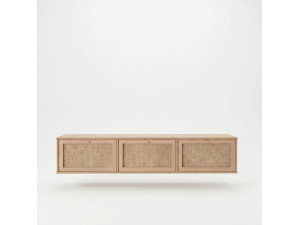 Meuble TV en bois " Dune " - 180 x 35,6 x 32 cm - Chêne