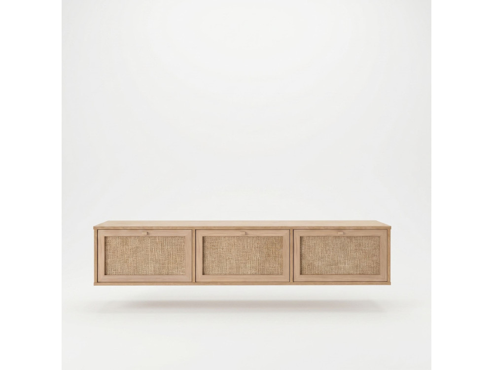 Meuble TV en bois " Dune " - 180 x 35,6 x 32 cm - Chêne