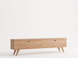 Meuble TV en bois " Paris 140 " - 140 x 40 x 25 cm - Chêne Saphir
