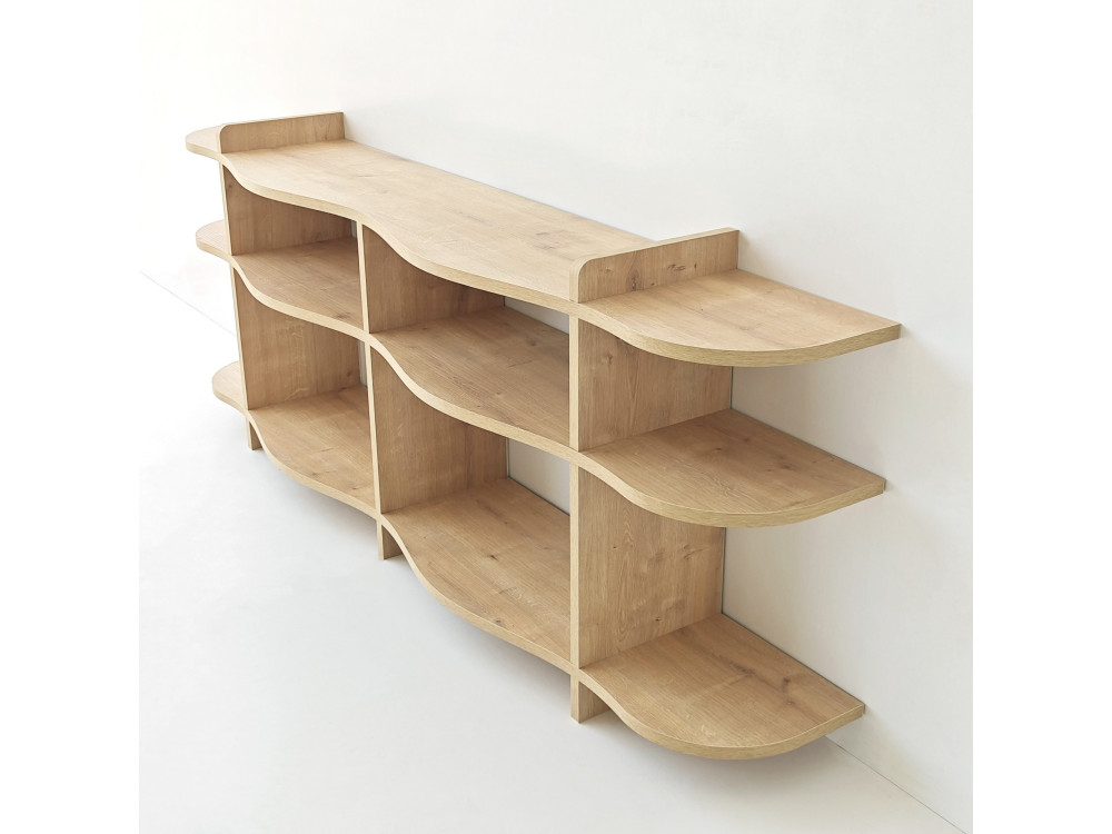 Console en bois " Flusso " - 170 x 65 x 30 cm - Chêne Saphir