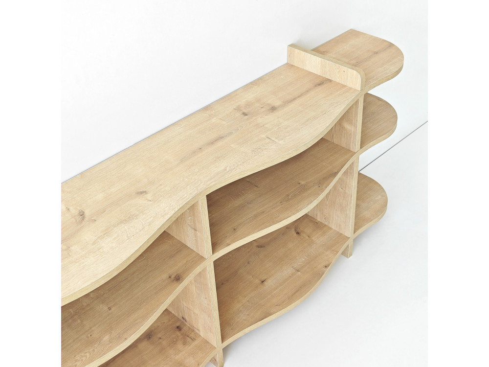 Console en bois " Flusso " - 170 x 65 x 30 cm - Chêne Saphir