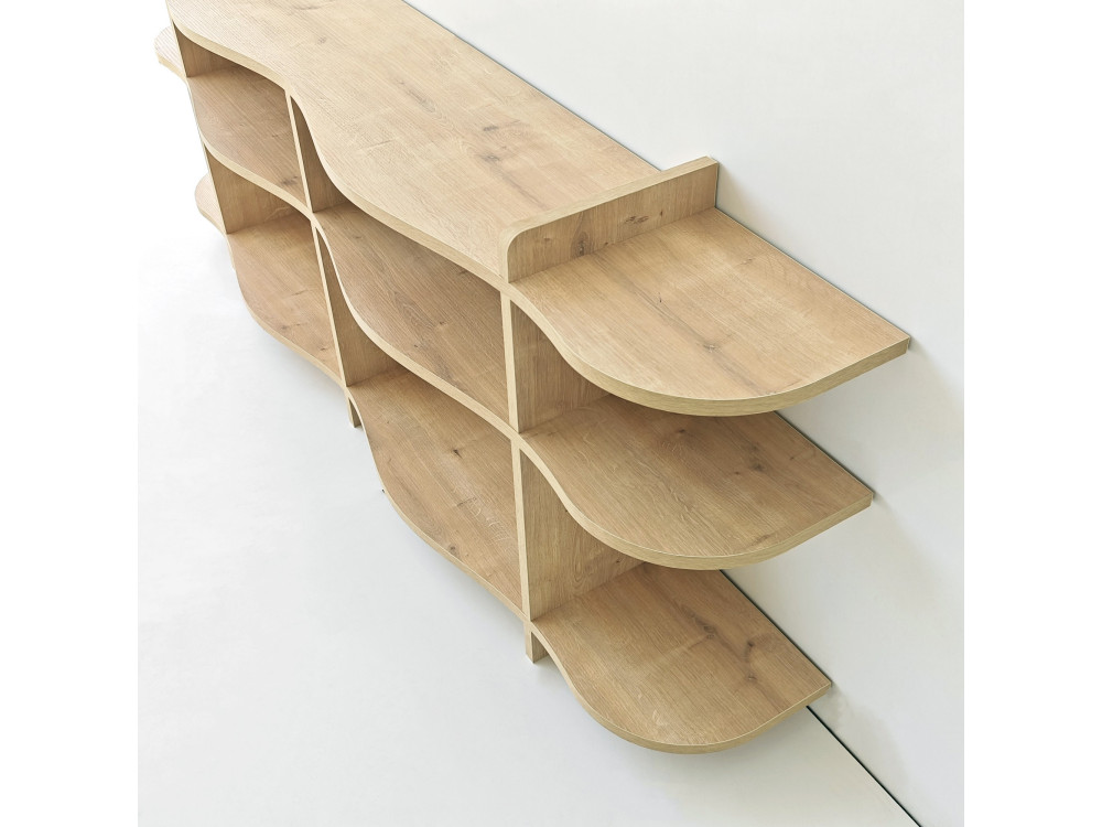 Console en bois " Flusso " - 170 x 65 x 30 cm - Chêne Saphir