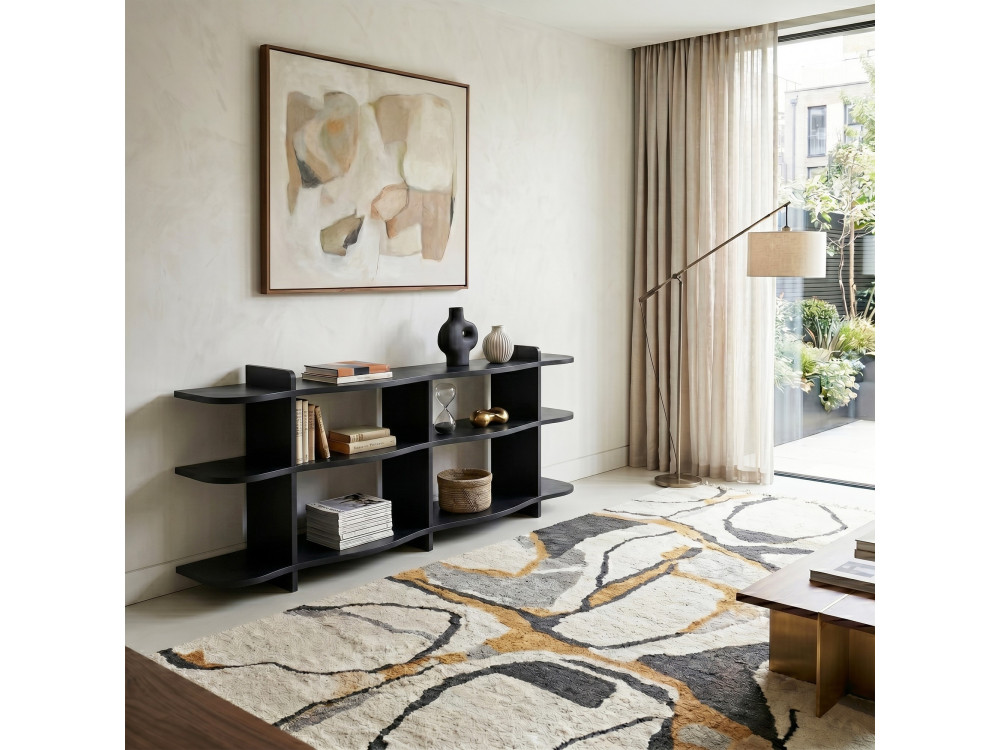 Console en bois " Flusso " - 170 x 65 x 30 cm - Noir