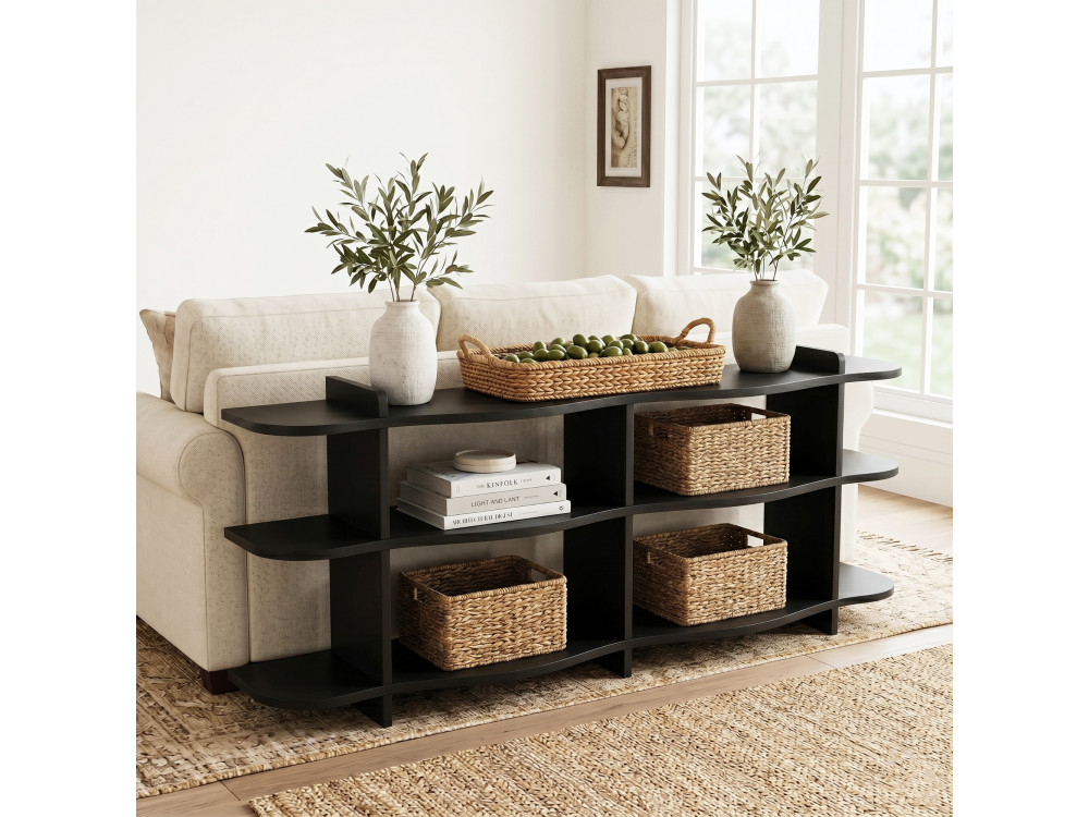 Console en bois " Flusso " - 170 x 65 x 30 cm - Noir