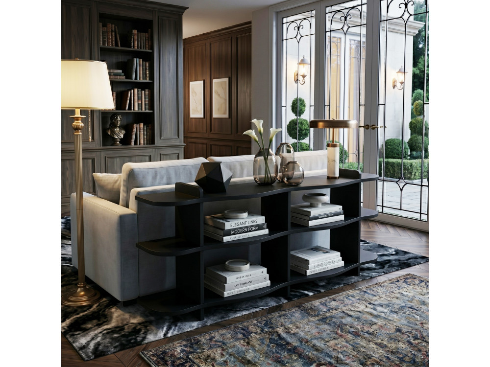 Console en bois " Flusso " - 170 x 65 x 30 cm - Noir