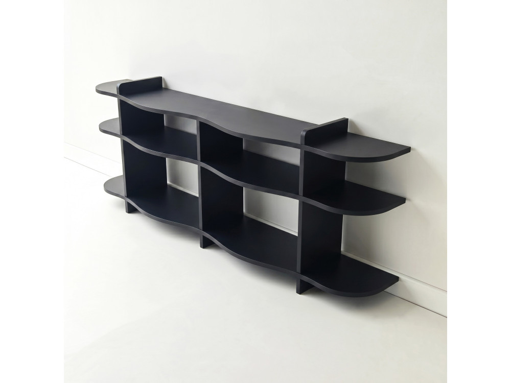 Console en bois " Flusso " - 170 x 65 x 30 cm - Noir