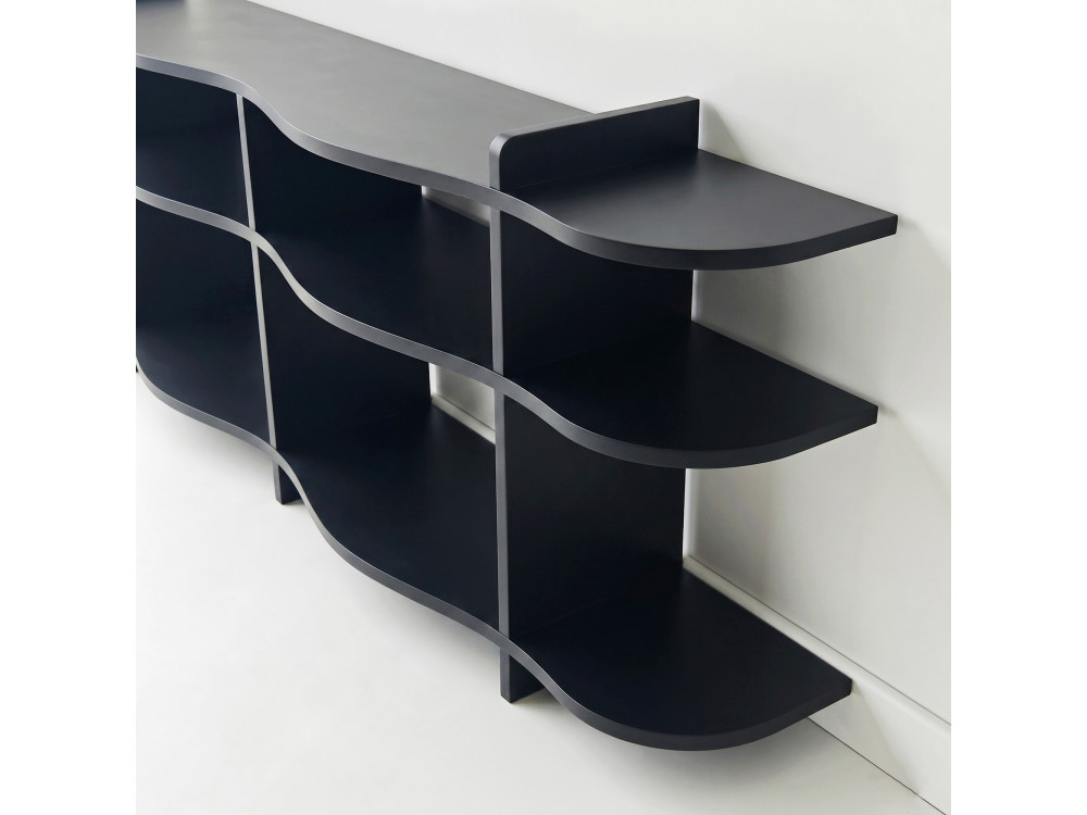 Console en bois " Flusso " - 170 x 65 x 30 cm - Noir