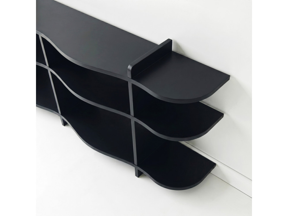 Console en bois " Flusso " - 170 x 65 x 30 cm - Noir