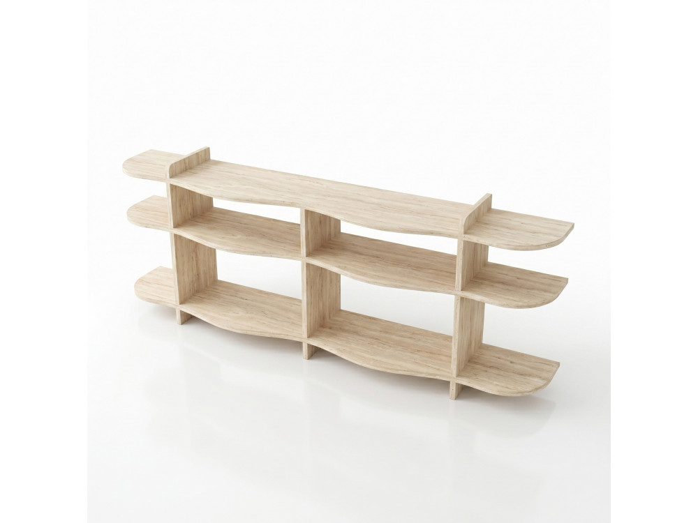 Console en bois " Flusso " - 170 x 65 x 30 cm - Travertin