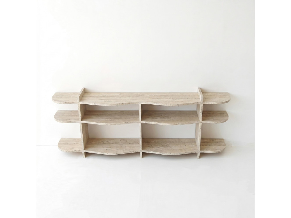 Console en bois " Flusso " - 170 x 65 x 30 cm - Travertin