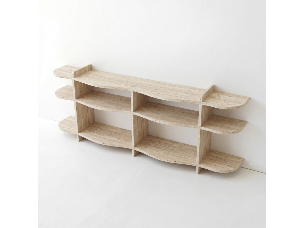 Console en bois " Flusso " - 170 x 65 x 30 cm - Travertin