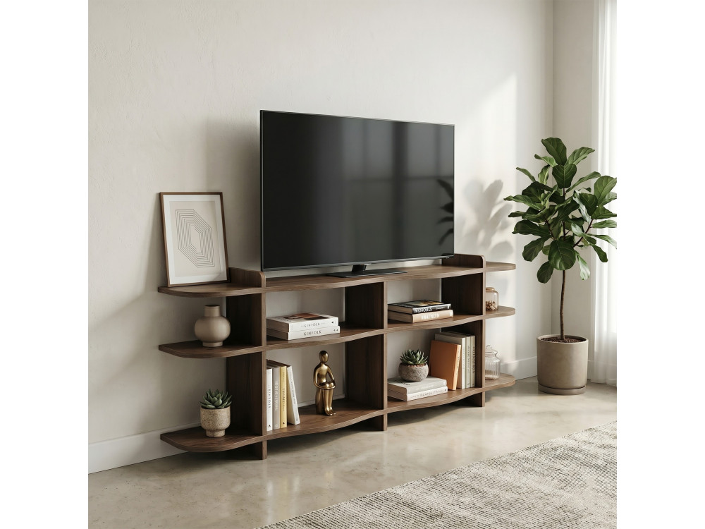 Console en bois " Flusso " - 170 x 65 x 30 cm - Noyer