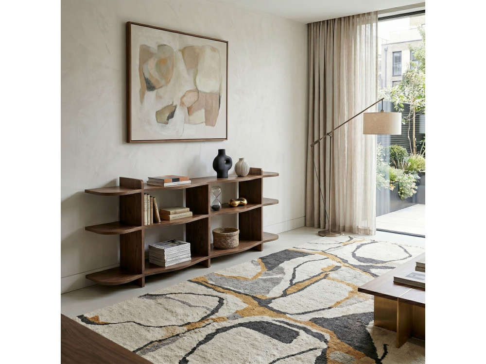 Console en bois " Flusso " - 170 x 65 x 30 cm - Noyer