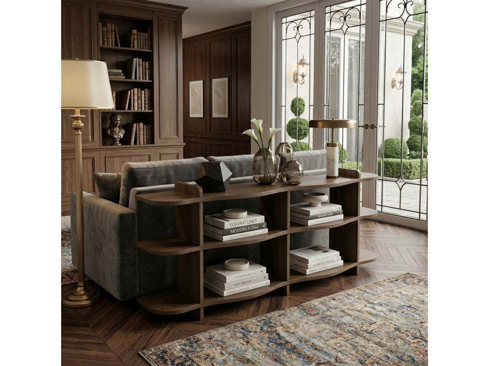 Console en bois " Flusso " - 170 x 65 x 30 cm - Noyer
