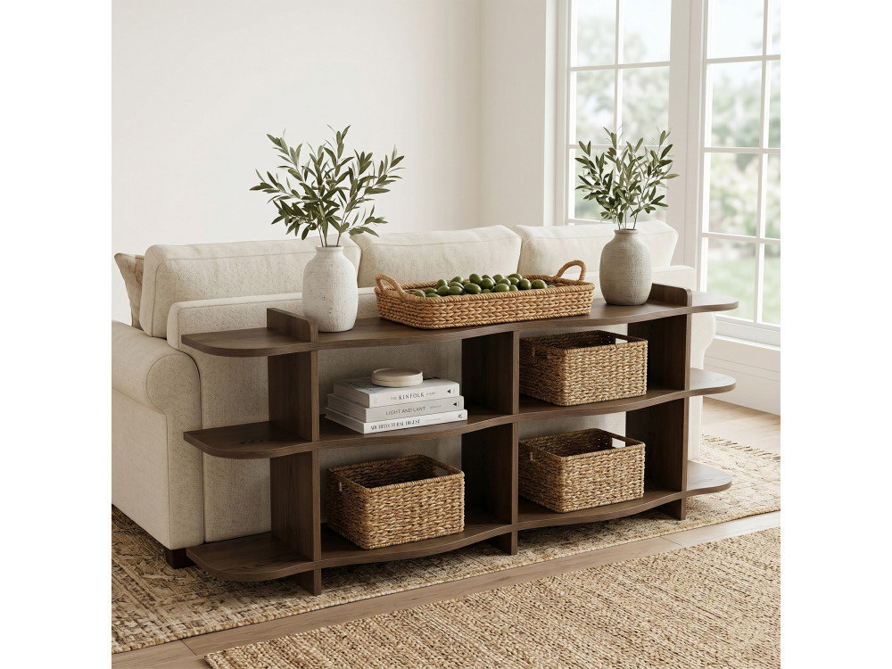 Console en bois " Flusso " - 170 x 65 x 30 cm - Noyer