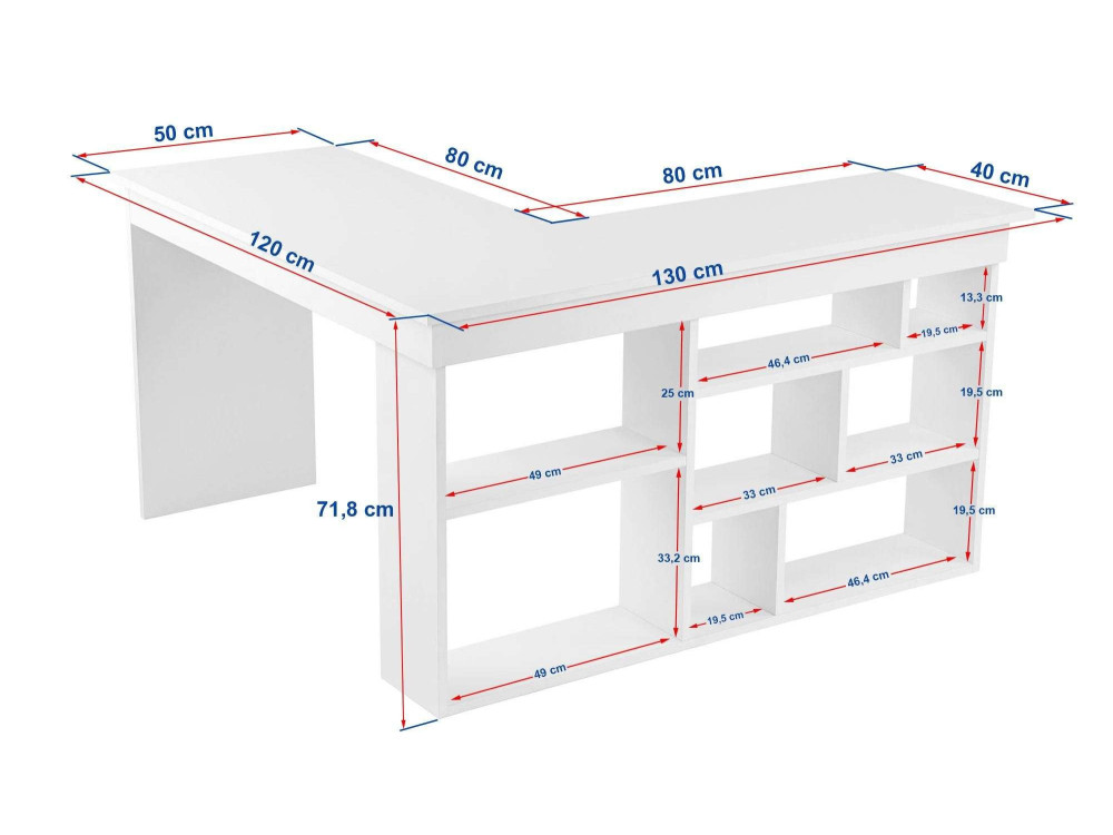 Bureau en bois " Vesper " - 130 x 72 x 120 cm - Travertin / Noyer Venezia