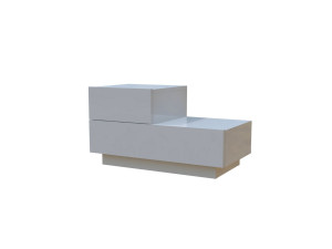 Table de Chevet en bois " Kayra " - 70 x 35 x 38,3 cm - Blanc