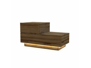 Table de Chevet en bois " Kayra " - 70 x 35 x 38,3 cm - Noyer Antique