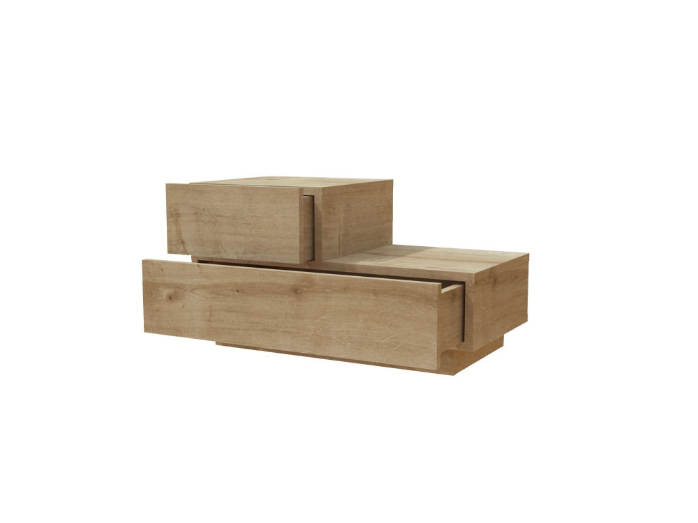 Table de Chevet en bois " Kayra " - 70 x 35 x 38,3 cm - Chêne Saphir