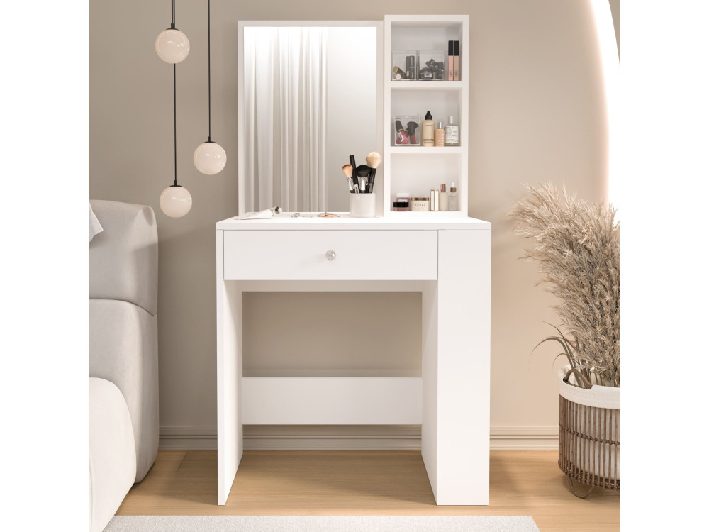 Coiffeuse en bois " Monroe " - 69,4 x 135 x 40 cm - Blanc