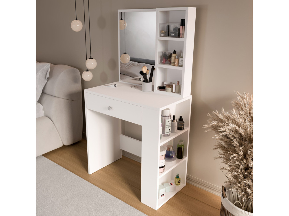 Coiffeuse en bois " Monroe " - 69,4 x 135 x 40 cm - Blanc