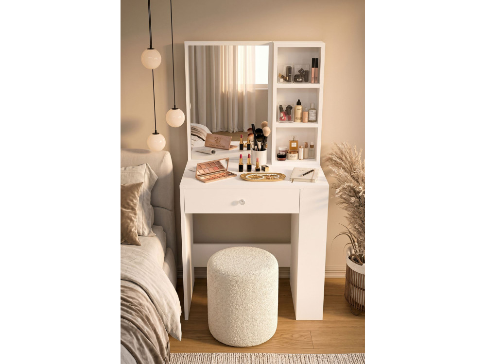 Coiffeuse en bois " Monroe " - 69,4 x 135 x 40 cm - Blanc