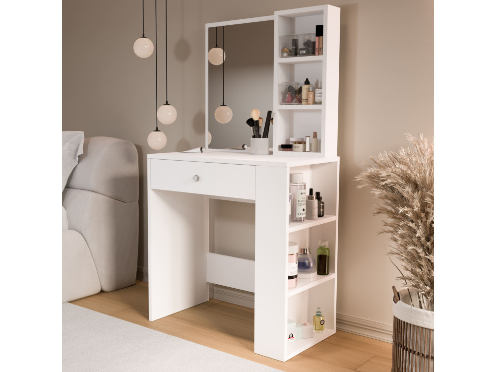 Coiffeuse en bois " Monroe " - 69,4 x 135 x 40 cm - Blanc
