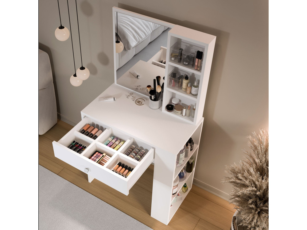 Coiffeuse en bois " Monroe " - 69,4 x 135 x 40 cm - Blanc