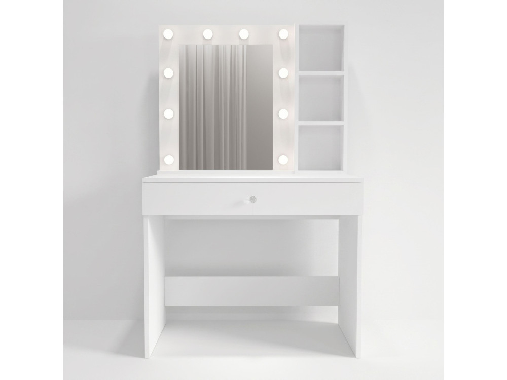 Coiffeuse en bois " Monroe " - 80 x 147 x 42,5 cm - Blanc