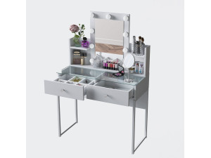 Coiffeuse en bois " BJ145 " - 90 x 136,8 x 40 cm - Blanc