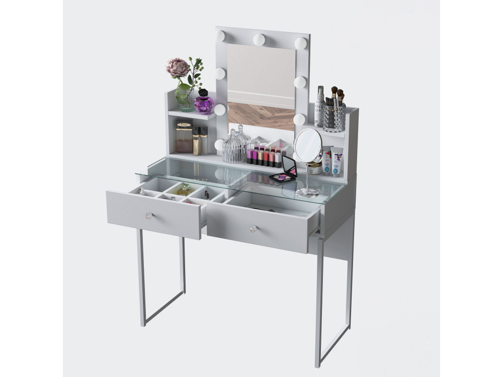 Coiffeuse en bois " BJ145 " - 90 x 136,8 x 40 cm - Blanc