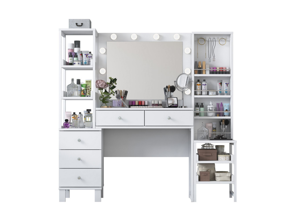Coiffeuse en bois " BJ154 " - 145 x 141,8 x 40 cm - Blanc