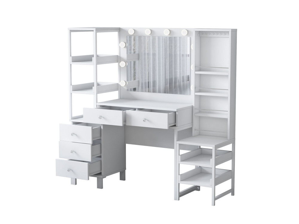 Coiffeuse en bois " BJ154 " - 145 x 141,8 x 40 cm - Blanc