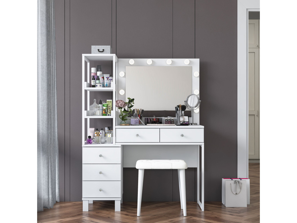 Coiffeuse en bois " BJ155 " - 120 x 79,8 x 44,5 cm - Blanc