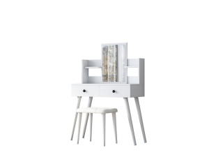 Coiffeuse en bois " BJ159 " - 103 x 133,8 x 40 cm - Blanc