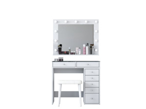 Coiffeuse en bois " BJ160 " - 90 x 79,8 x 44,5 cm - Blanc